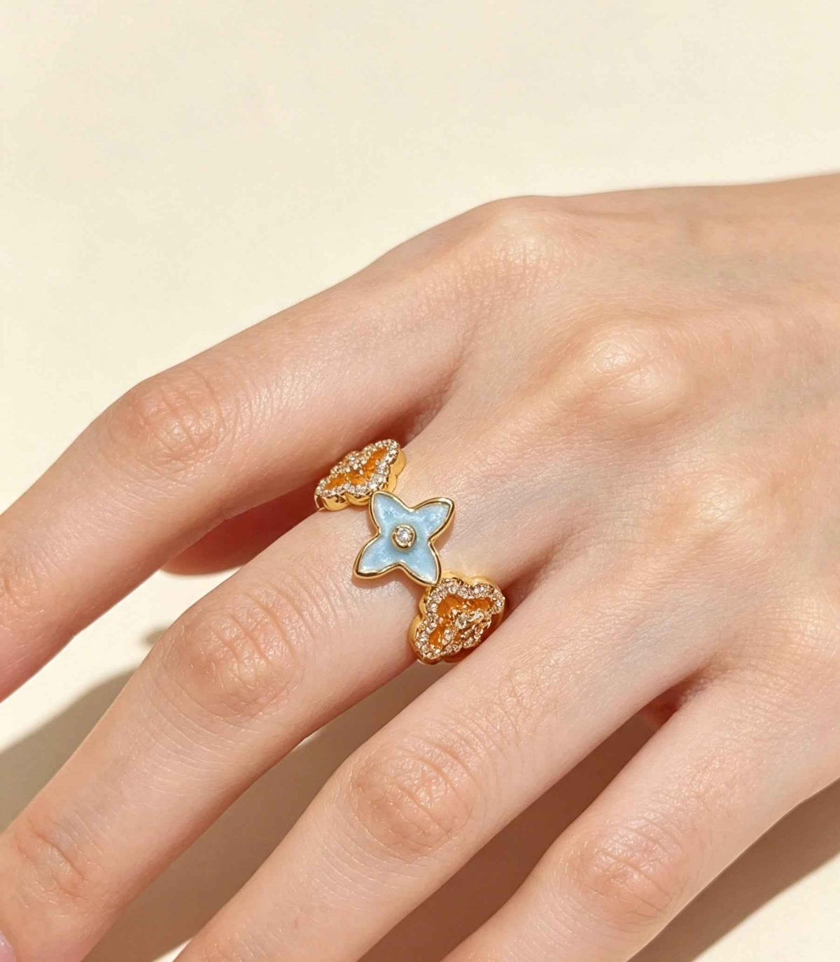 Gold Plated Clover Flower Ring: Embrace Everyday Elegance and Charm