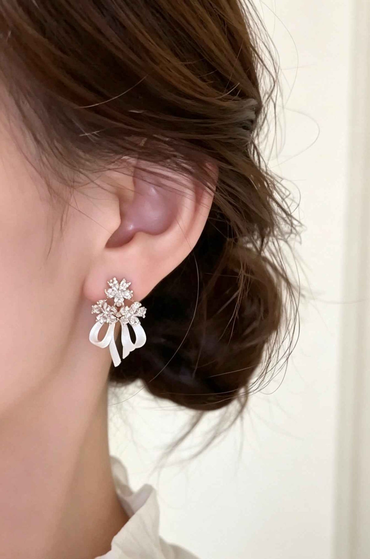 Elevate Your Everyday Style with Flower Bow Zircon Earrings | 925 Sterling Silver Elegance
