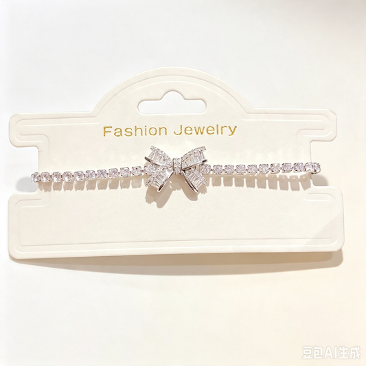Zirconia Bow Knot Tennis Bracelet | Adjustable – Sparkling & Elegant