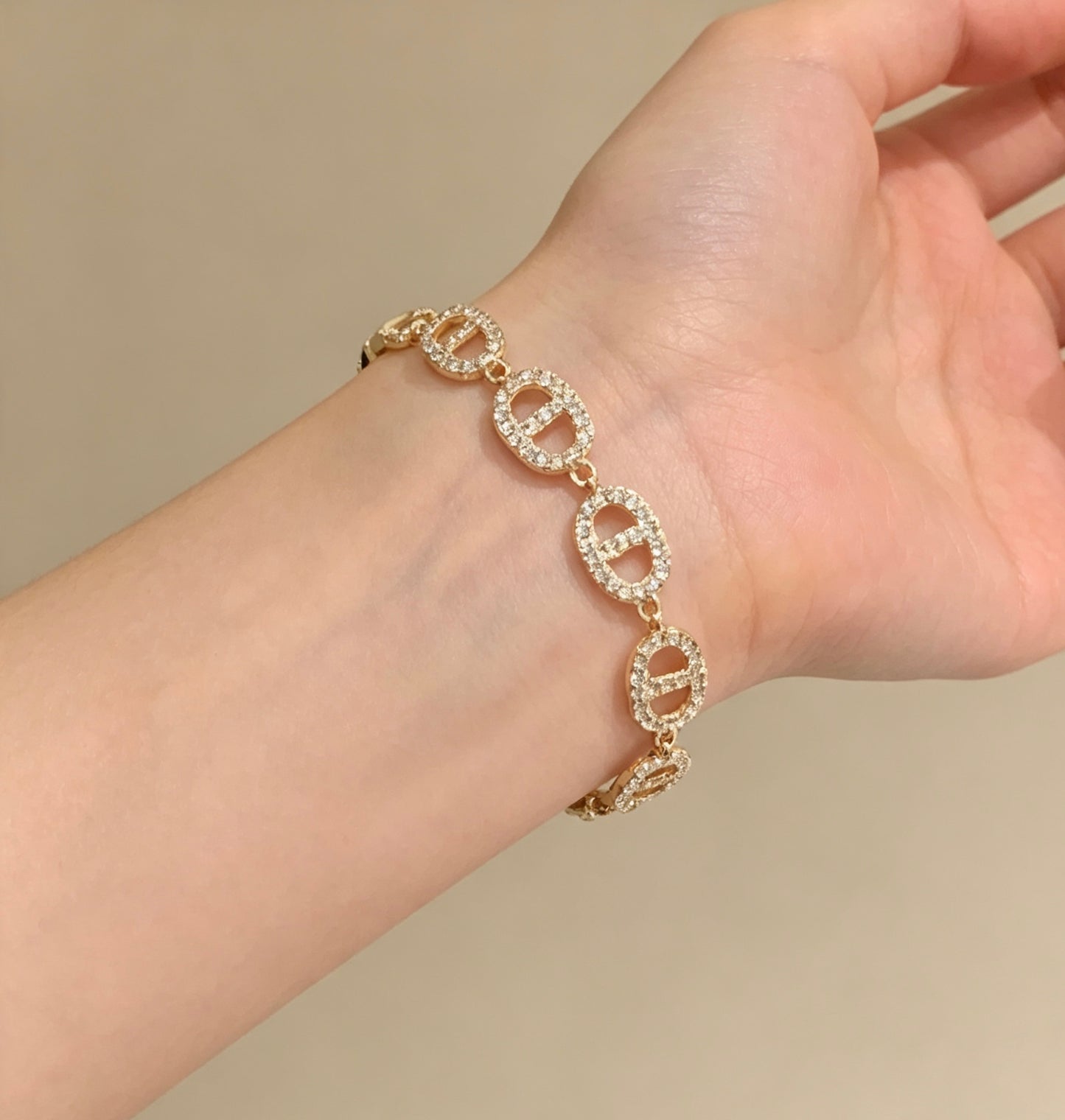 14K Gold Plated Zirconia Mariner Chain Bracelet – Luxe & Elegant
