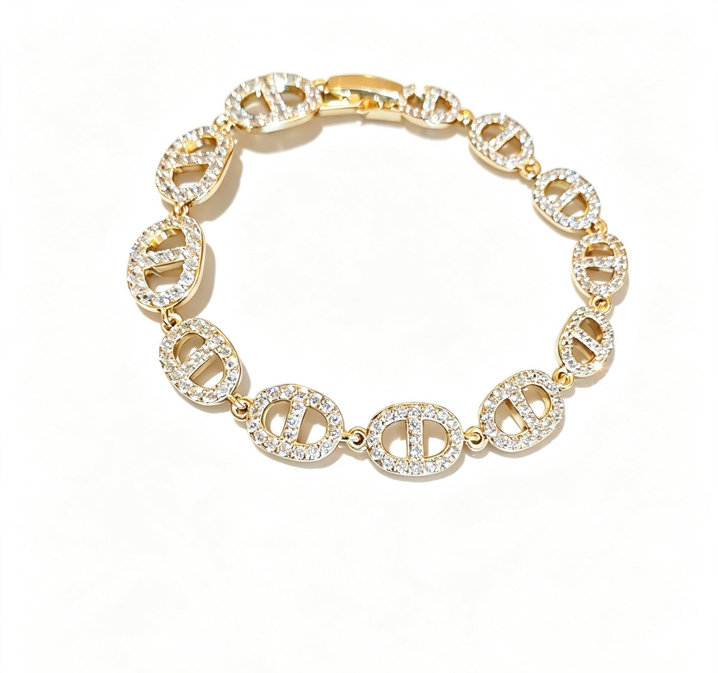 14K Gold Plated Zirconia Mariner Chain Bracelet – Luxe & Elegant