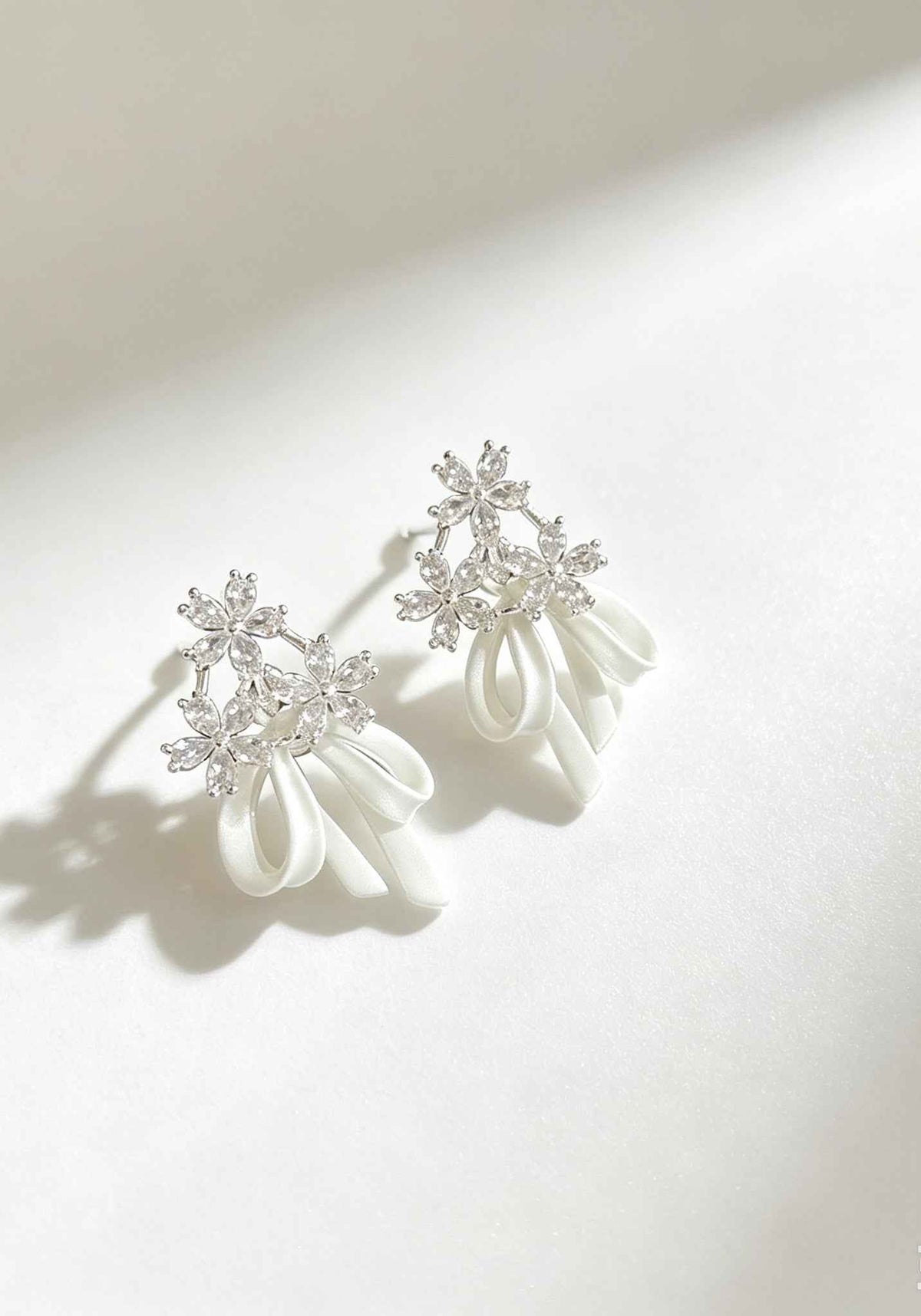 Elevate Your Everyday Style with Flower Bow Zircon Earrings | 925 Sterling Silver Elegance
