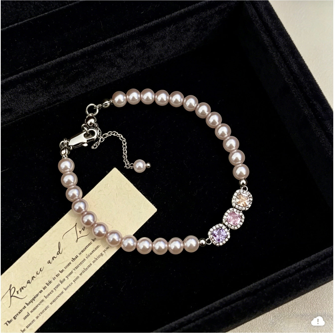 Vintage Pearl & Zircon 18K Gold Plated Luxury Bracelet
