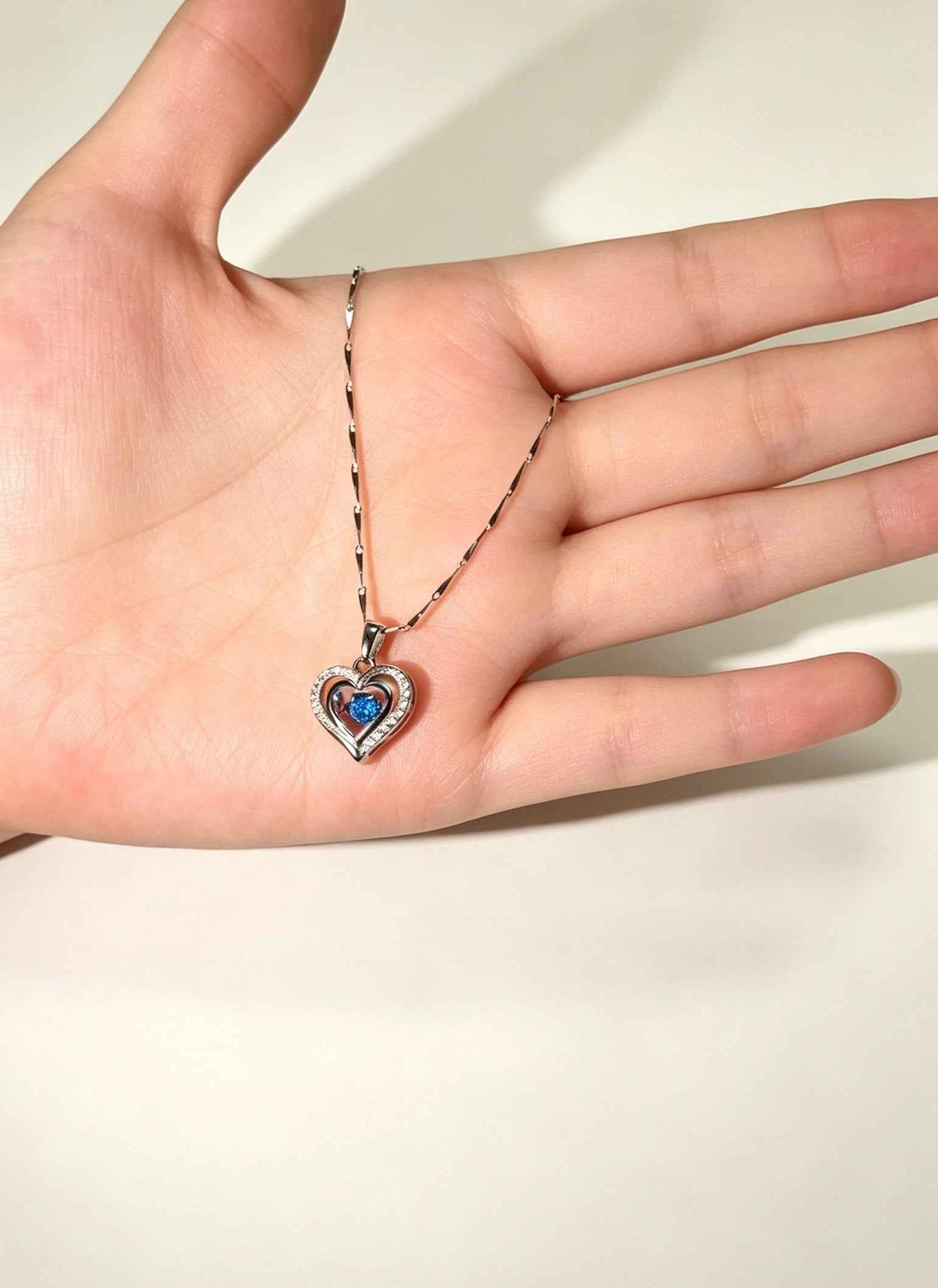 Heart of the Ocean Necklace | S925 Sterling Silver Zircon Heart Pendant