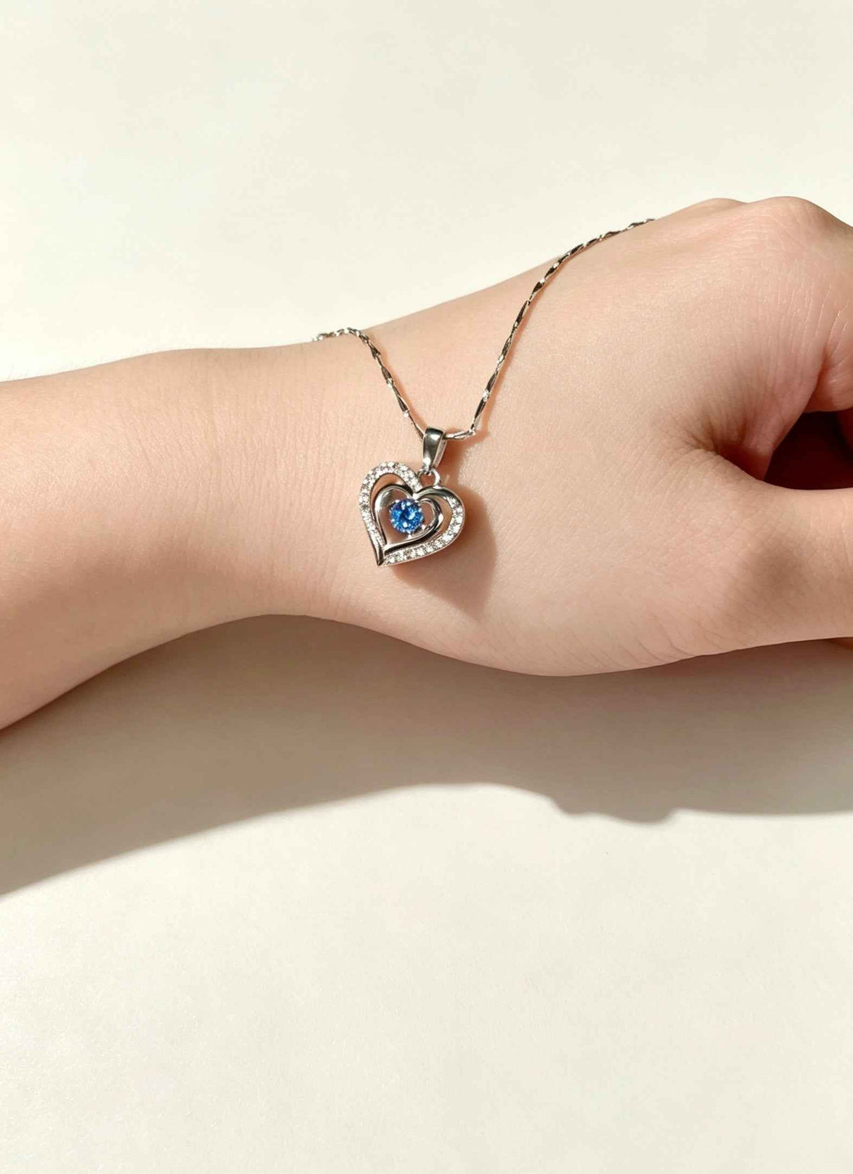 Heart of the Ocean Necklace | S925 Sterling Silver Zircon Heart Pendant