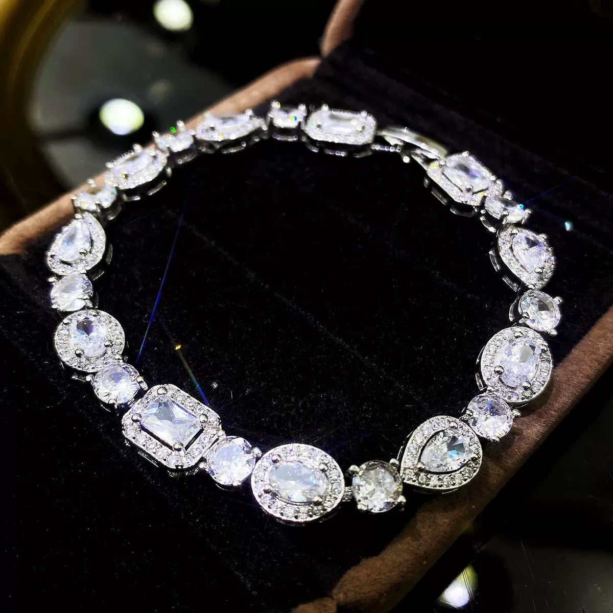 High-Quality Platinum-Plated Cubic Zirconia Bracelet