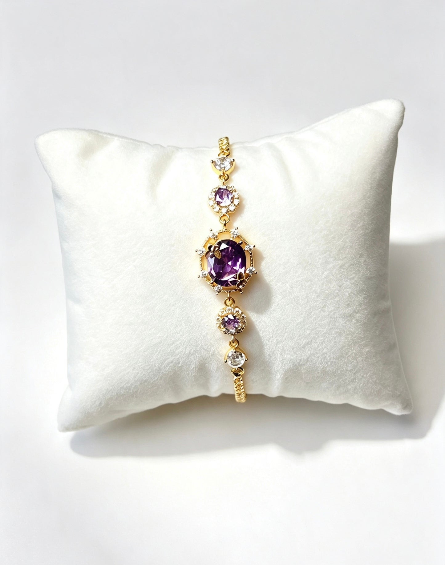 Botanical Purple Zircon Gold Plated Jewelry Set
