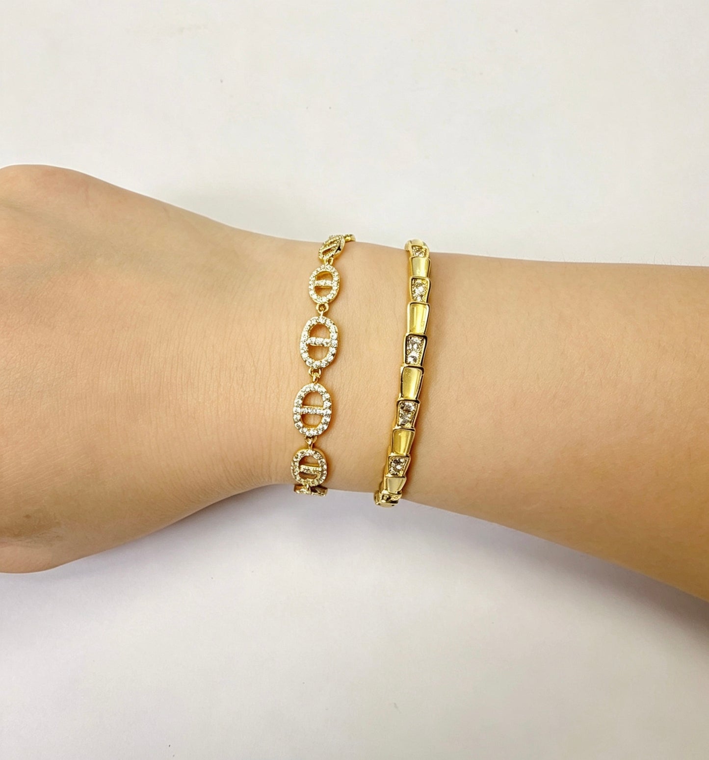 14K Gold Plated Zirconia Mariner Chain Bracelet – Luxe & Elegant