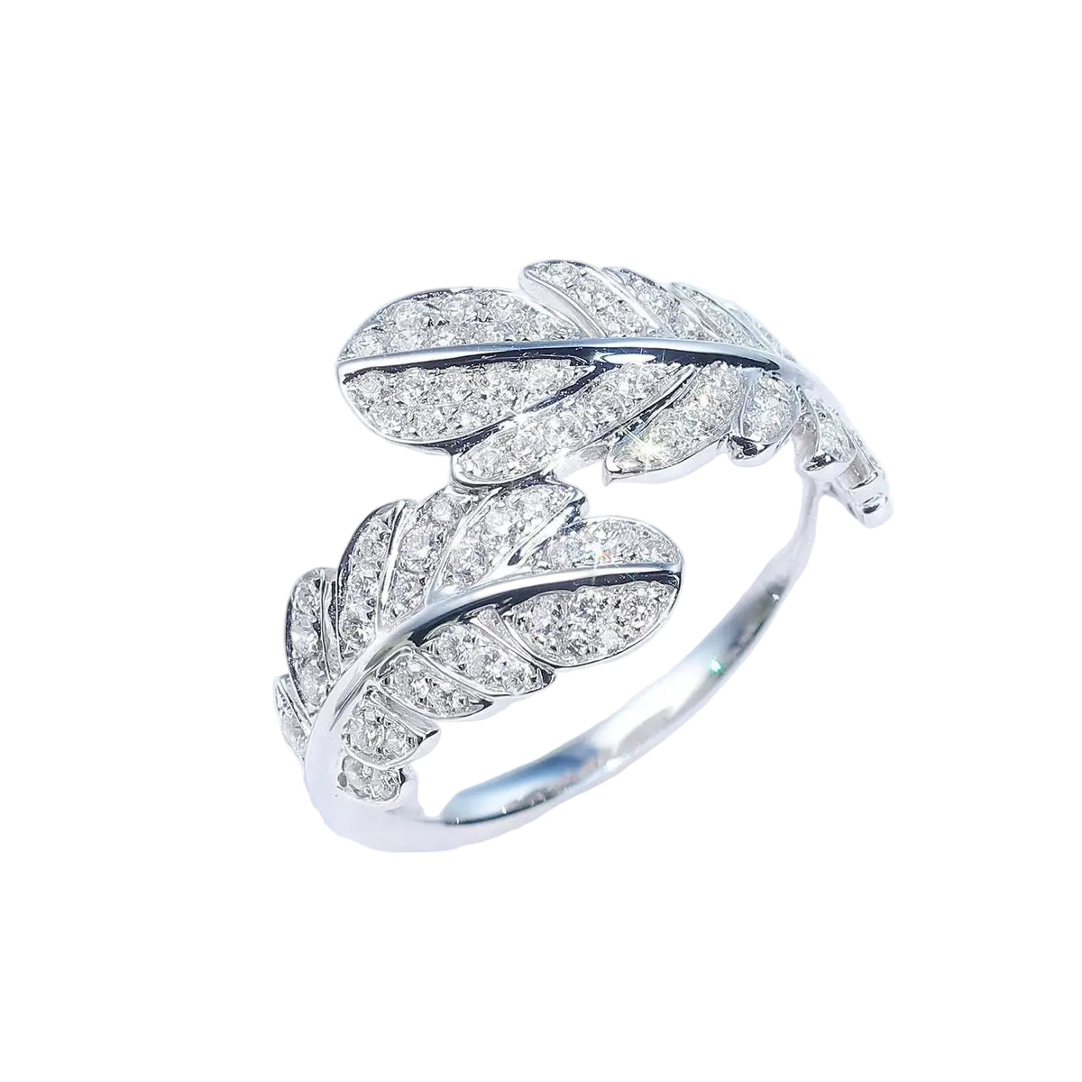 Feather Open Adjustable Ring | 5A Zircon Copper Statement Ring