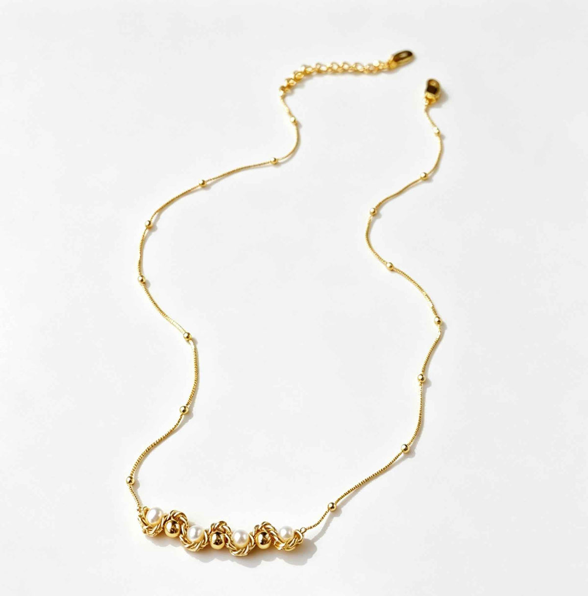 Elevate Your Style with the Freshwater Pearl Twist Necklace | 18K Gold Plated Elegance