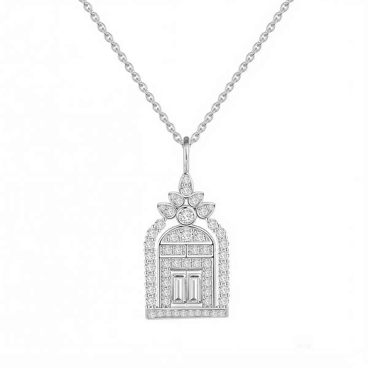 Gate of Happiness Necklace | S925 Sterling Silver & Moissanite
