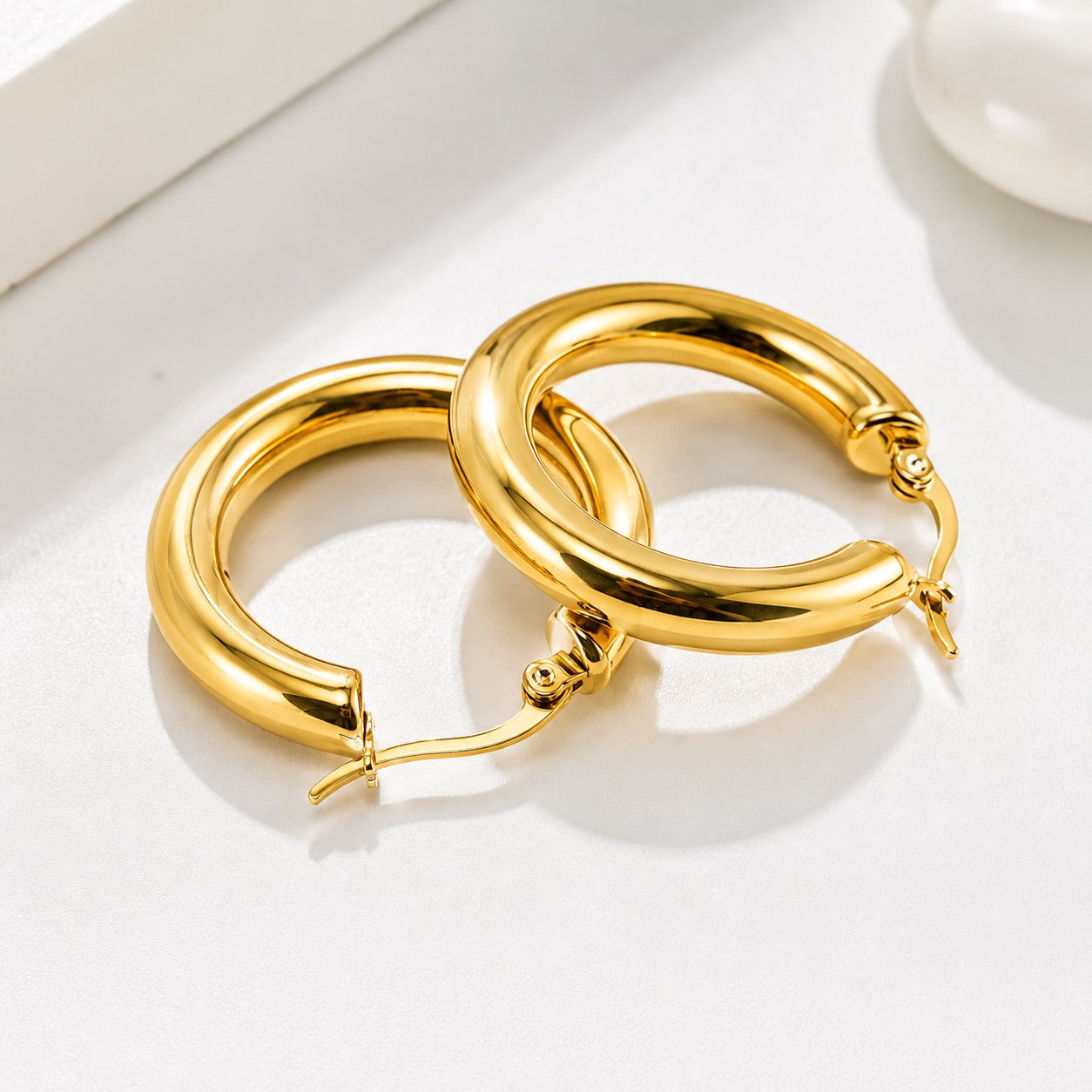 Classic Minimalist 18K Gold Plated Stainless Steel Earrings