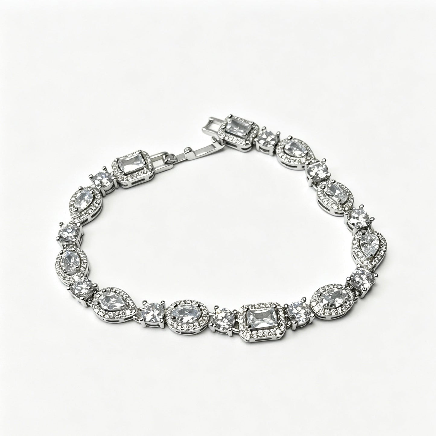 High-Quality Platinum-Plated Cubic Zirconia Bracelet