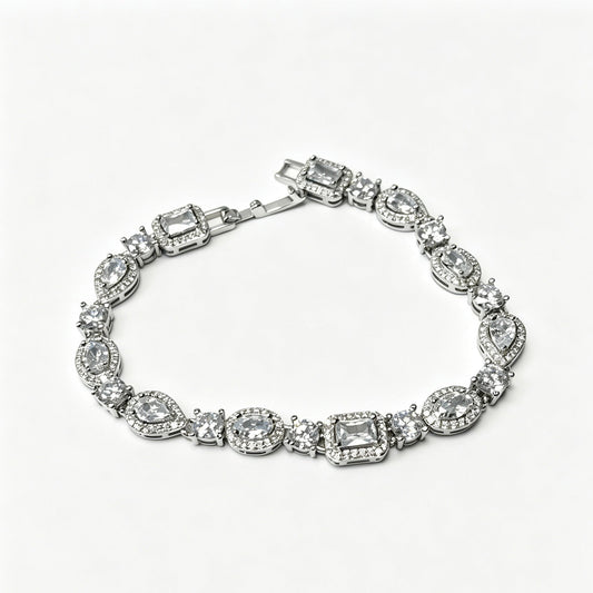 High-Quality Platinum-Plated Cubic Zirconia Bracelet
