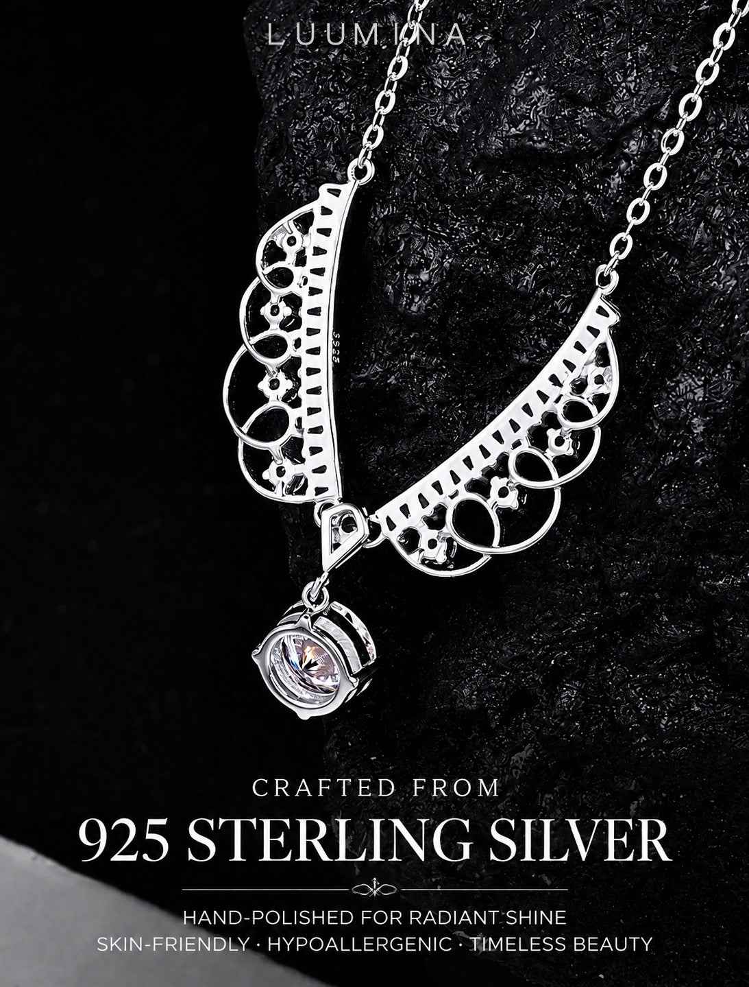 Runaway Princess Moissanite Pendant Necklace | S925 Sterling Silver