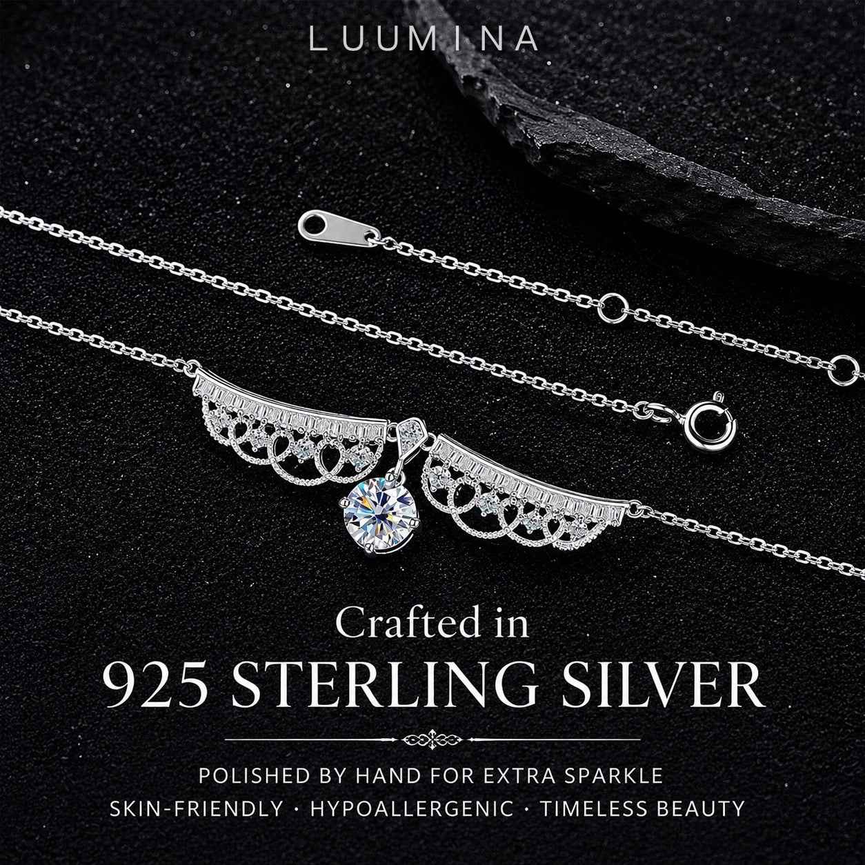 Runaway Princess Moissanite Pendant Necklace | S925 Sterling Silver