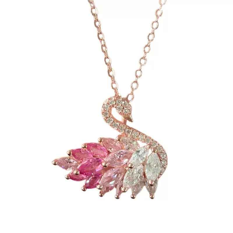Swan Necklace | S925 Sterling Silver Collarbone Chain with Zircon