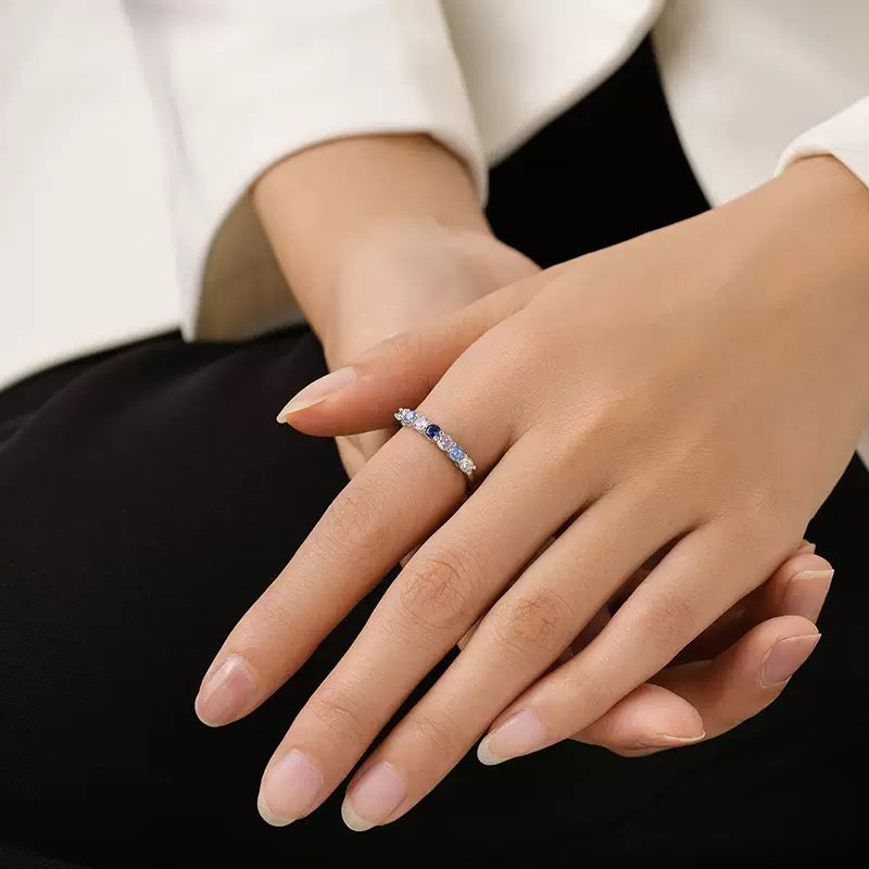 Blue 925 sterling silver ring (worn)