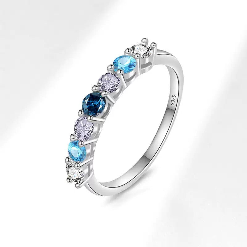 Blue 925 sterling silver ring (side view)