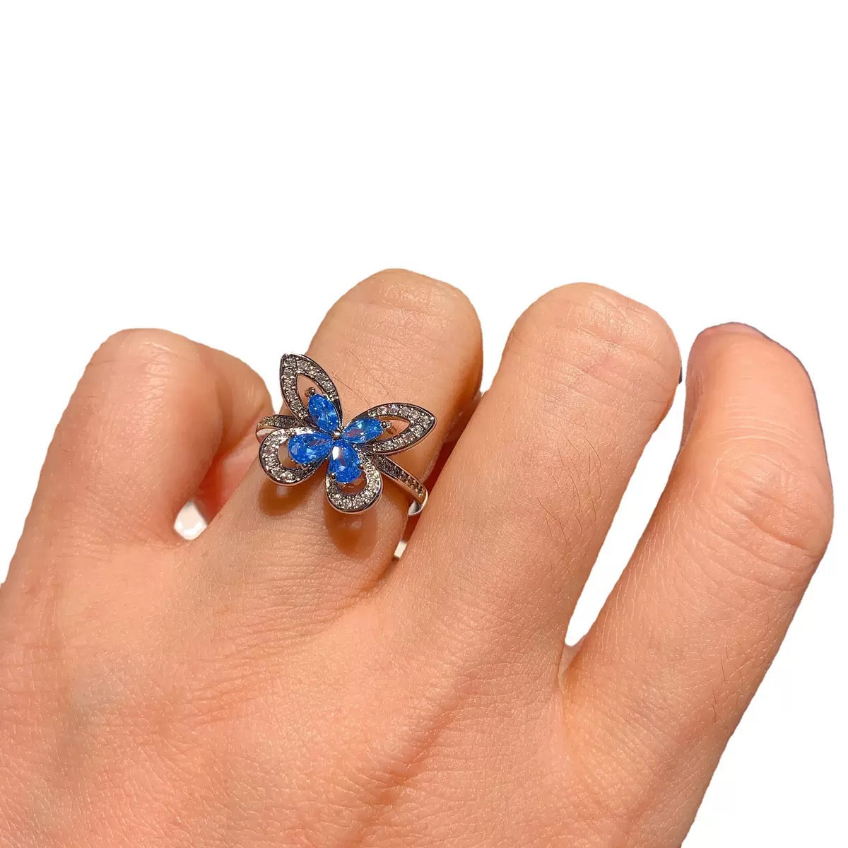 Ocean Blue Butterfly Zircon Jewelry | Ring