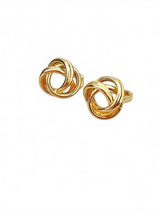 Gold Twisted Rope Stud Earrings | 925 Sterling Silver