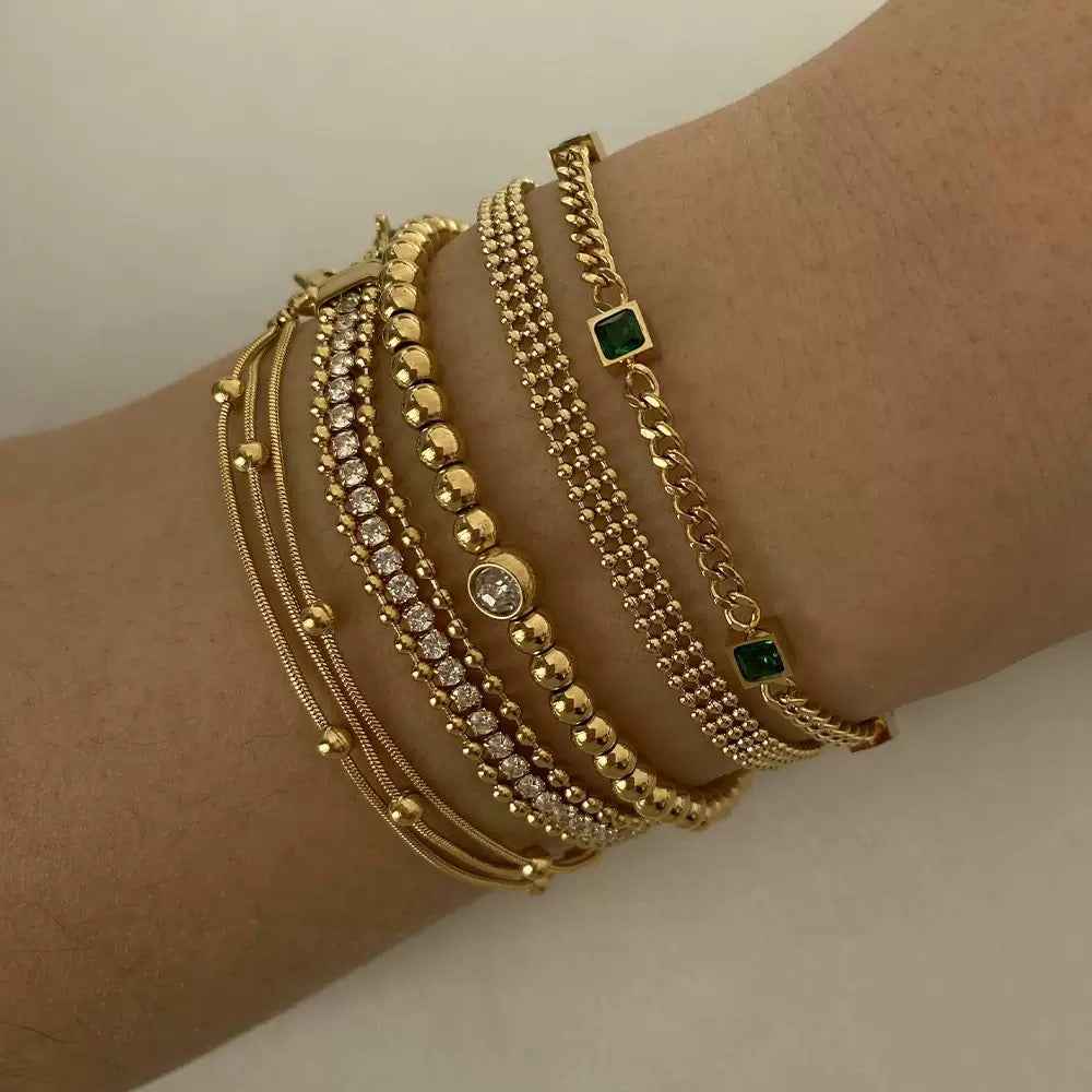 Elegant Gold Plated Beaded Bracelet for Everyday Luxury