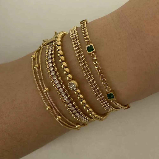 Elegant Gold Plated Beaded Bracelet for Everyday Luxury