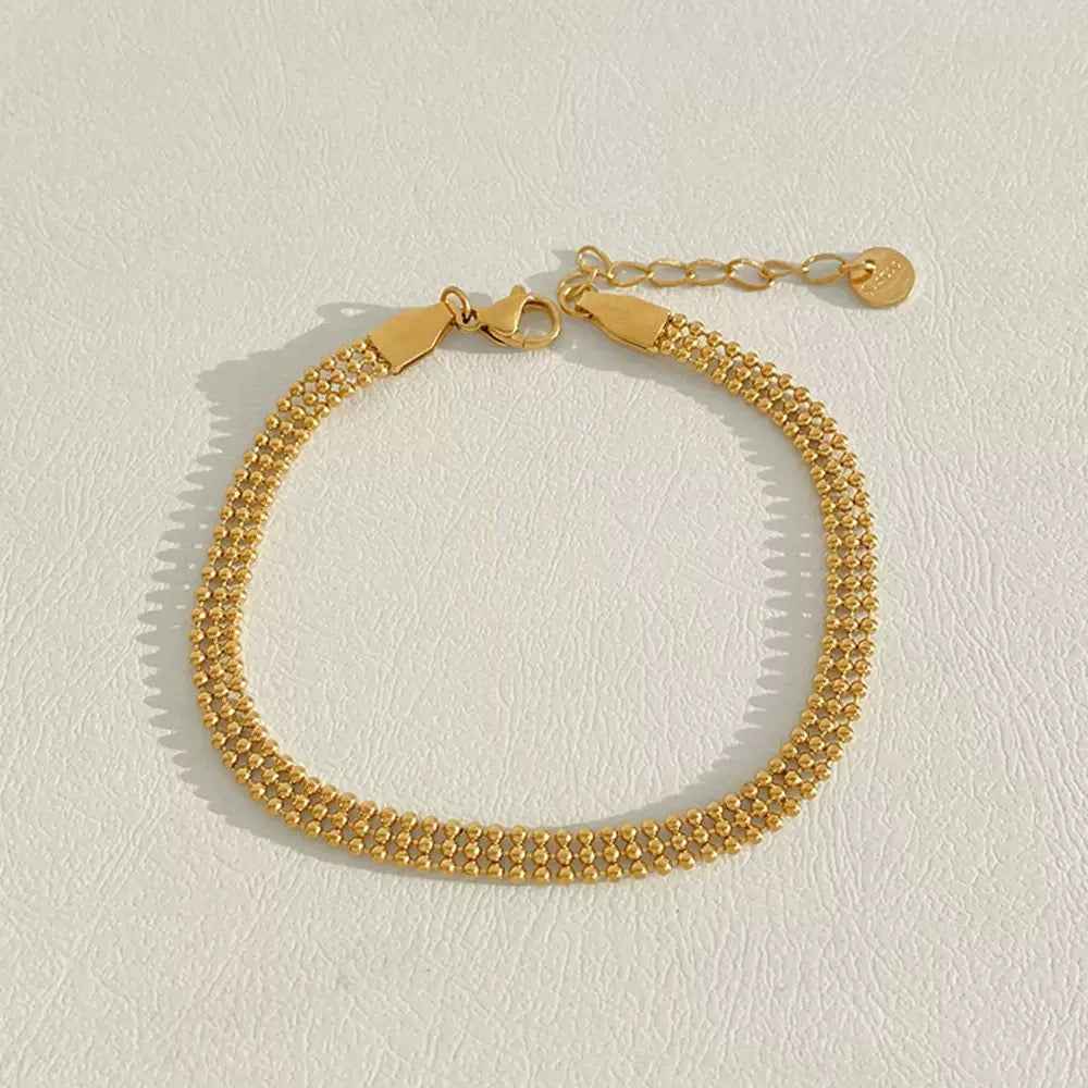 Elegant Gold Plated Beaded Bracelet for Everyday Luxury