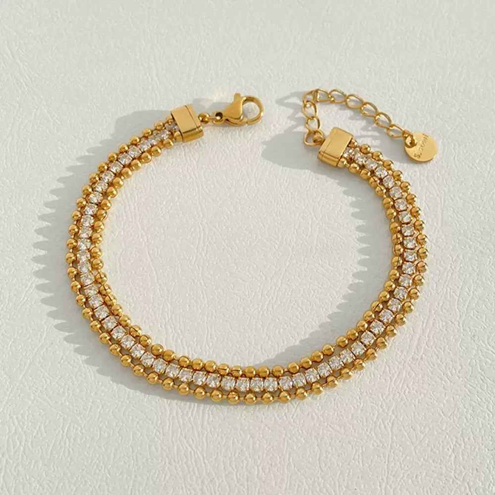 Elegant Gold Plated Beaded Bracelet for Everyday Luxury
