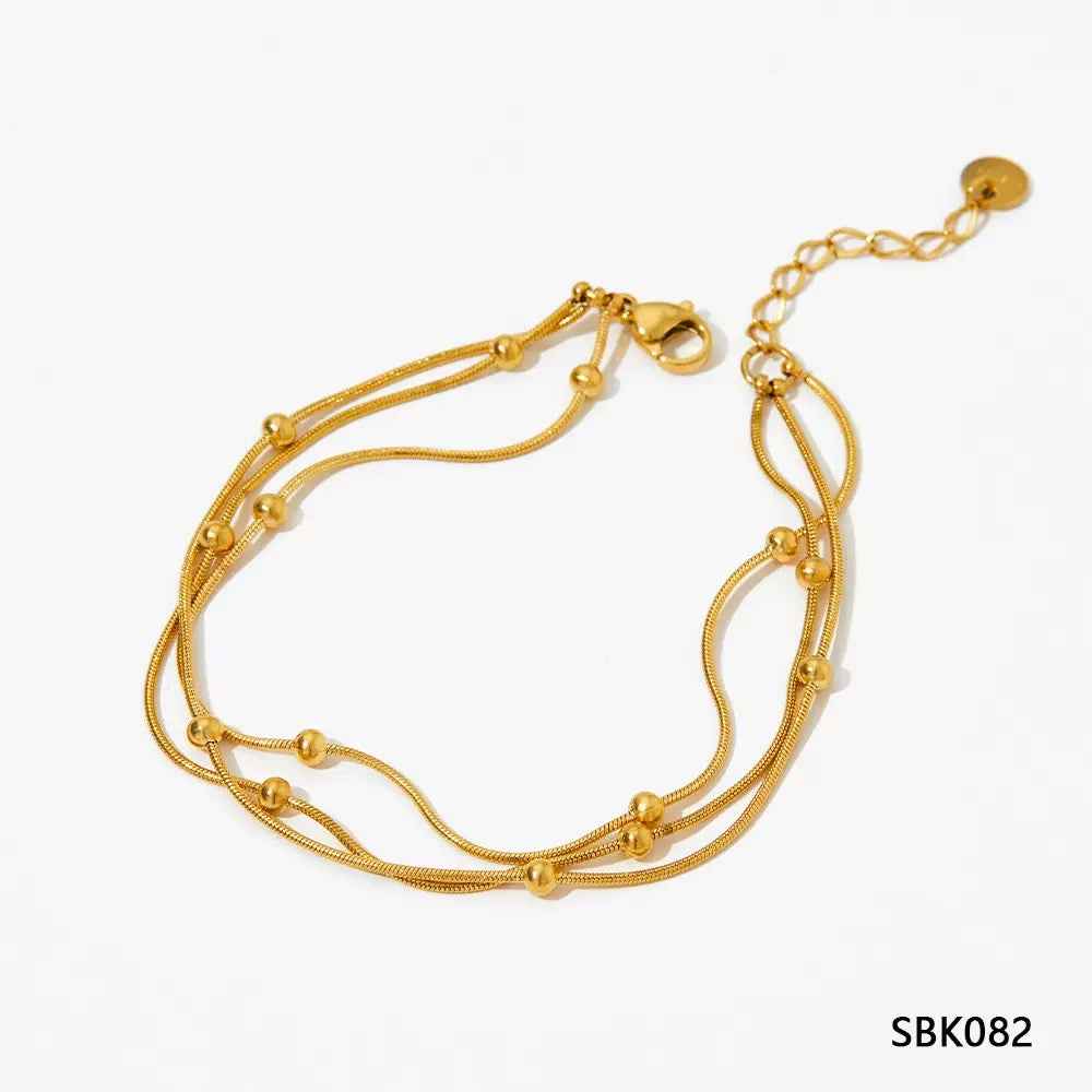 Elegant Gold Plated Beaded Bracelet for Everyday Luxury