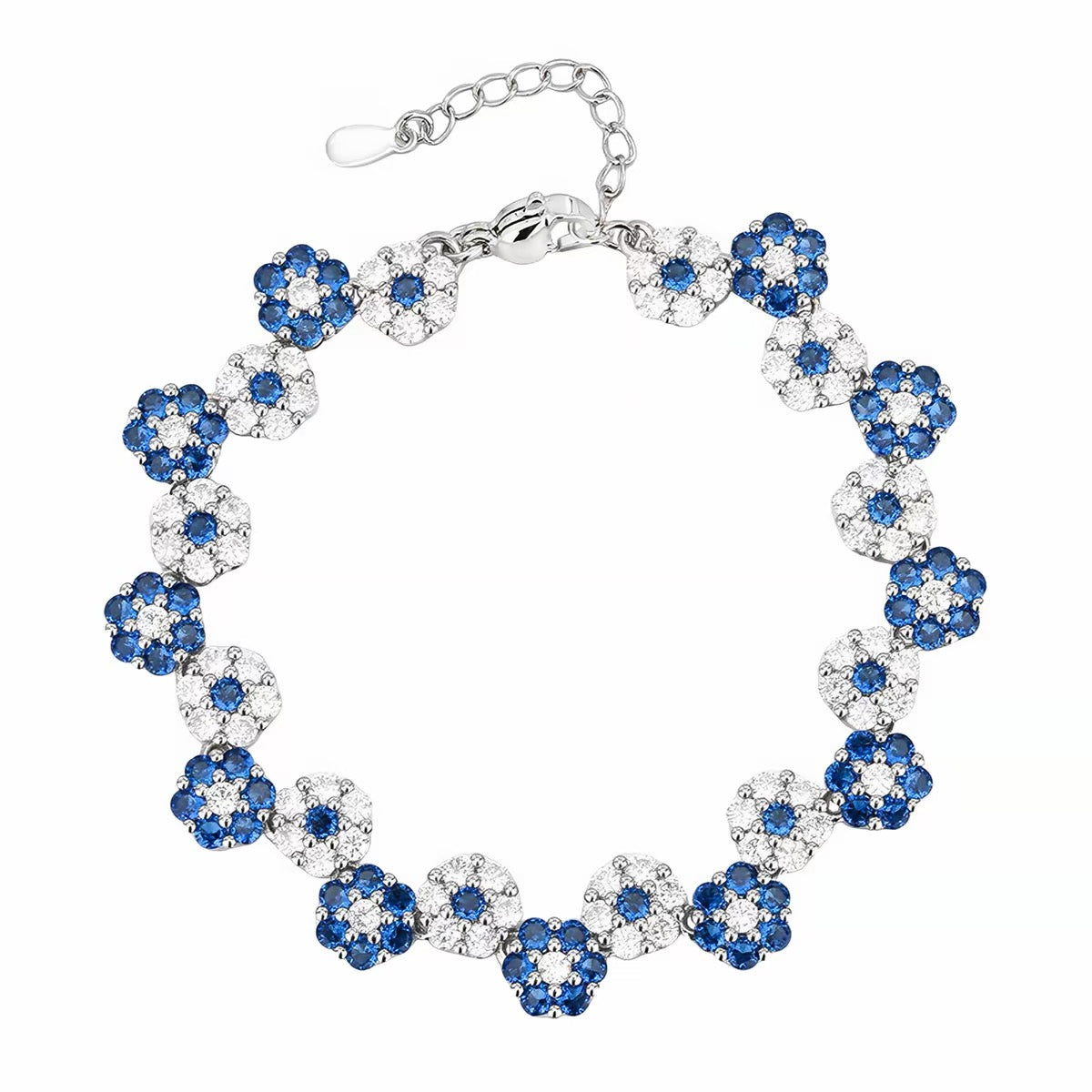 Zircon Flower Jewelry Set | Necklace Bracelet & Earrings