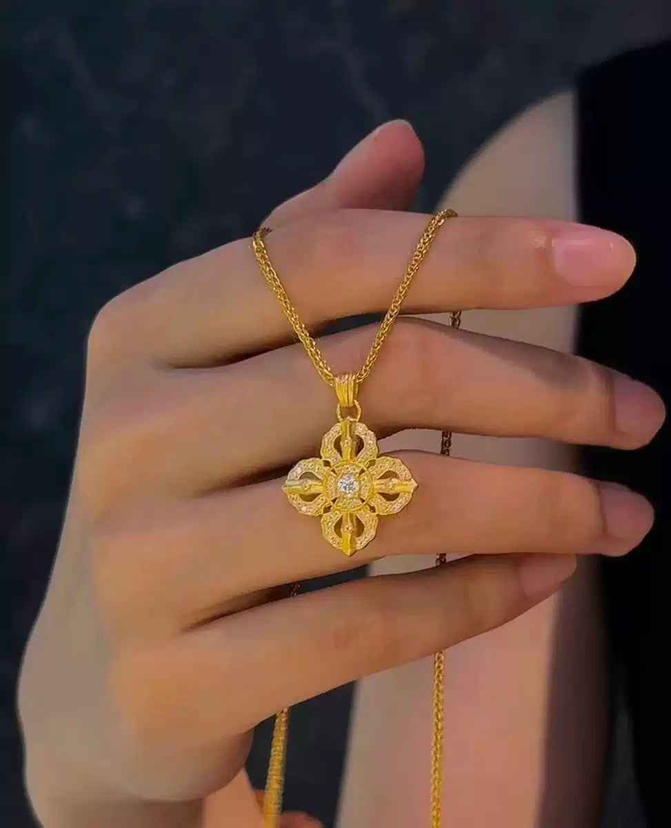 Hollow Floral Zircon Necklace | Elevate Your Style with 18K Gold Plating