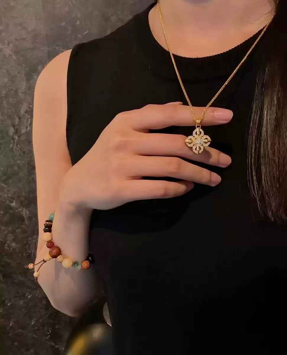 Hollow Floral Zircon Necklace | Elevate Your Style with 18K Gold Plating