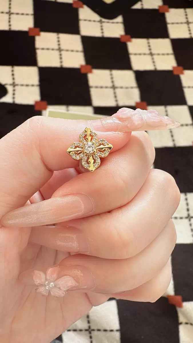 Elevate Your Elegance with Our Gold Floral Stud Earrings