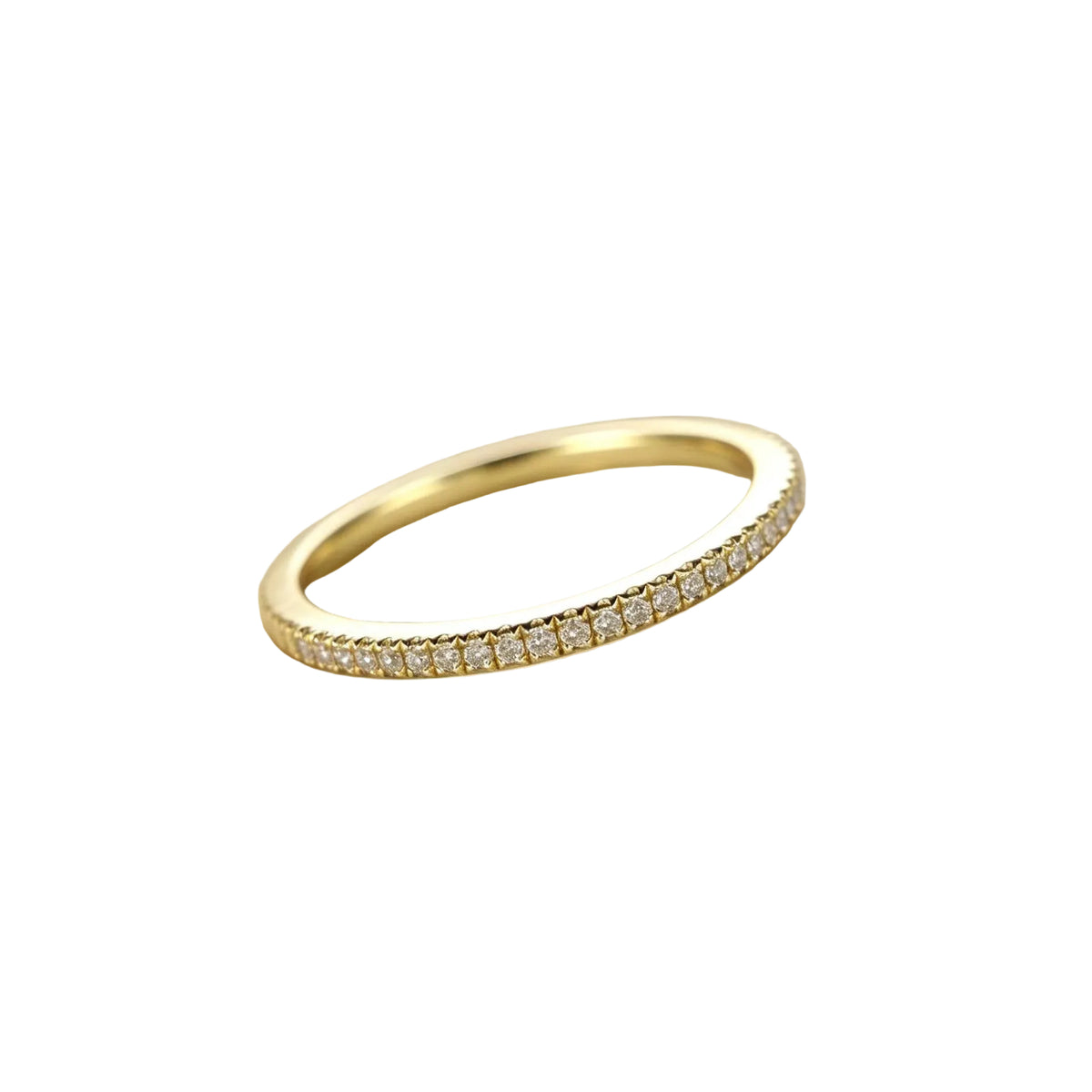 Minimalist Single-Row Zircon Ring | Gold, Silver & Rose Gold