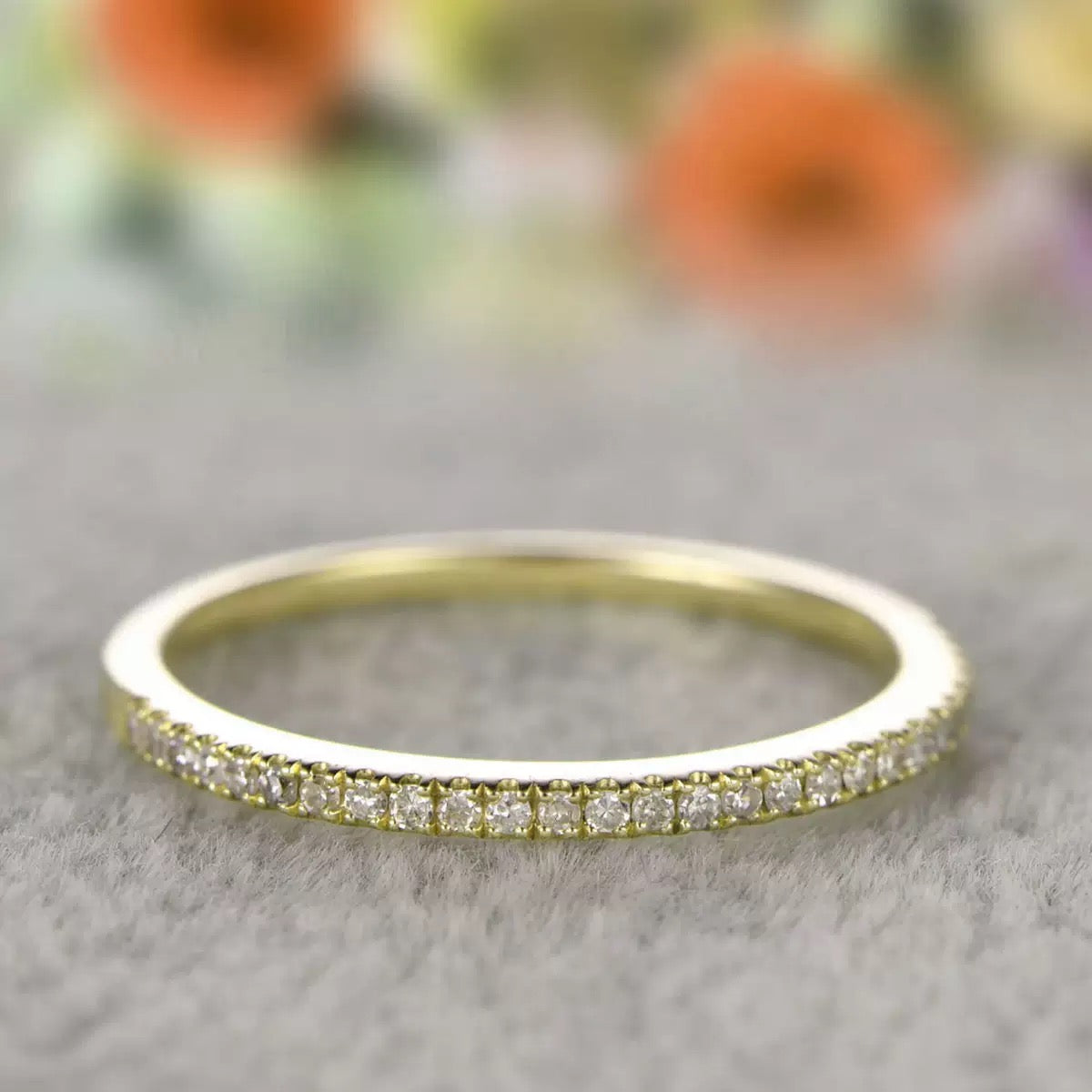 Minimalist Single-Row Zircon Ring | Gold, Silver & Rose Gold