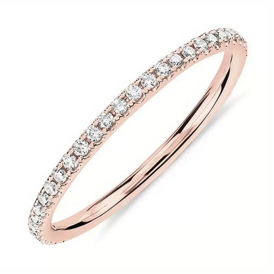 Minimalist Single-Row Zircon Ring | Gold, Silver & Rose Gold