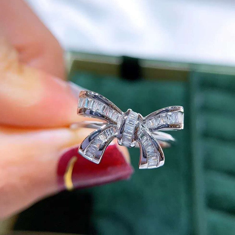 Elevate Your Style with the Bow-Knot Zircon Jewelry Set: Ring, Necklace & Stud Earrings