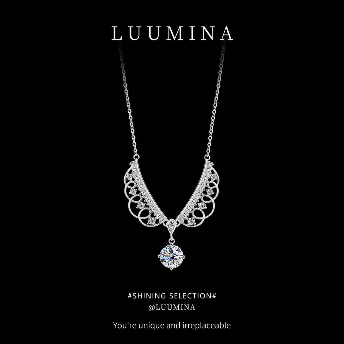 Runaway Princess Moissanite Pendant Necklace | S925 Sterling Silver
