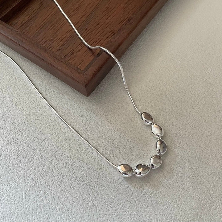 Silver Beans 925 Sterling Silver Necklace & Bracelet
