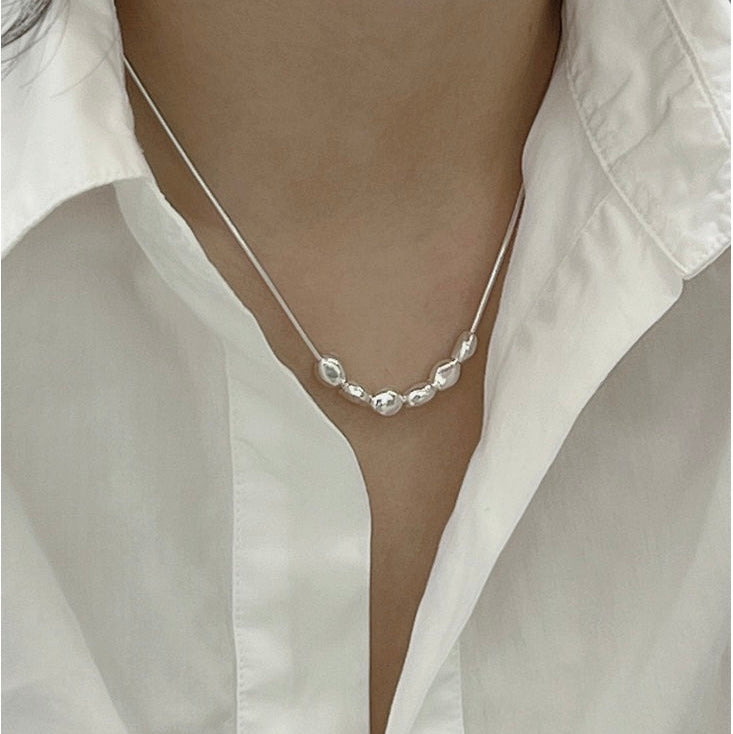 Silver Beans 925 Sterling Silver Necklace & Bracelet