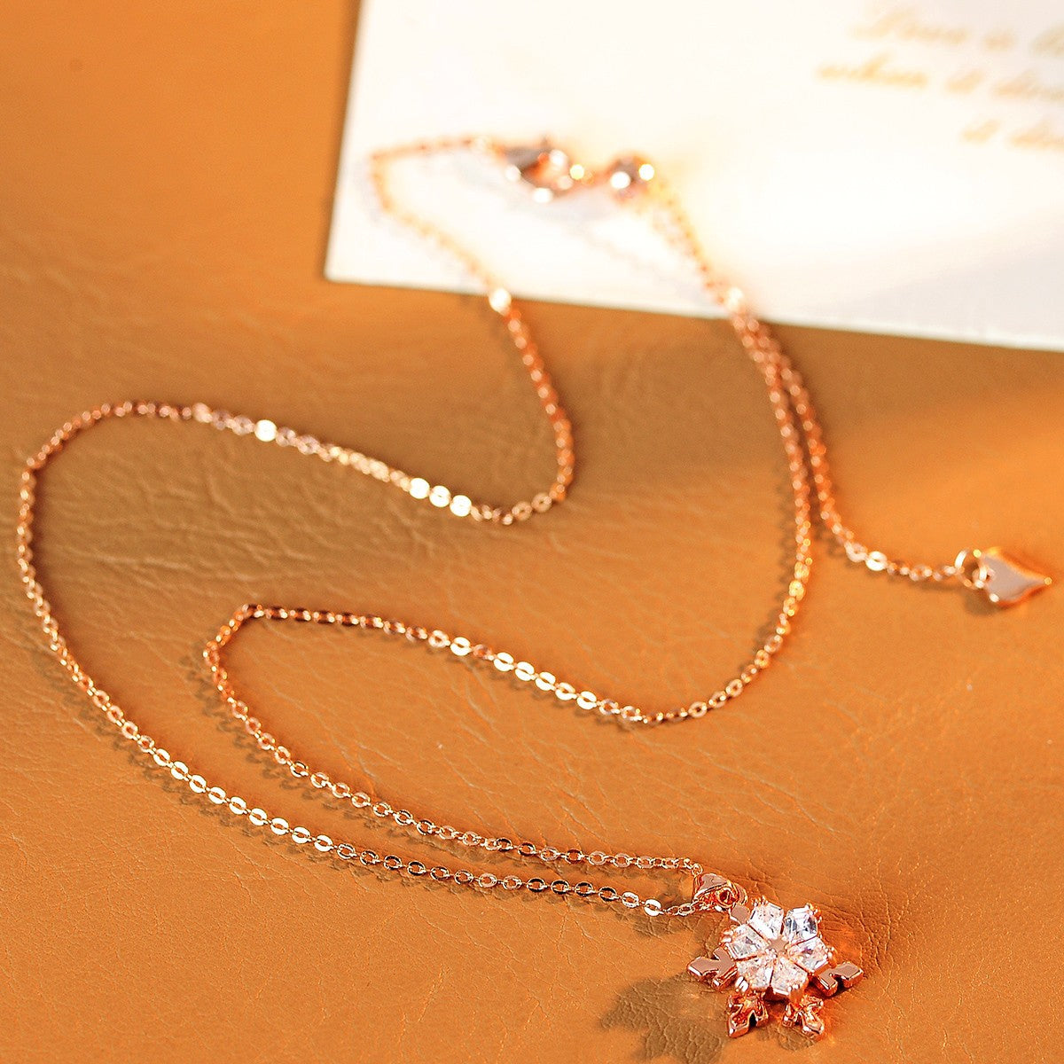 Vintage Snowflake 18K Gold Plated Pendant Necklace