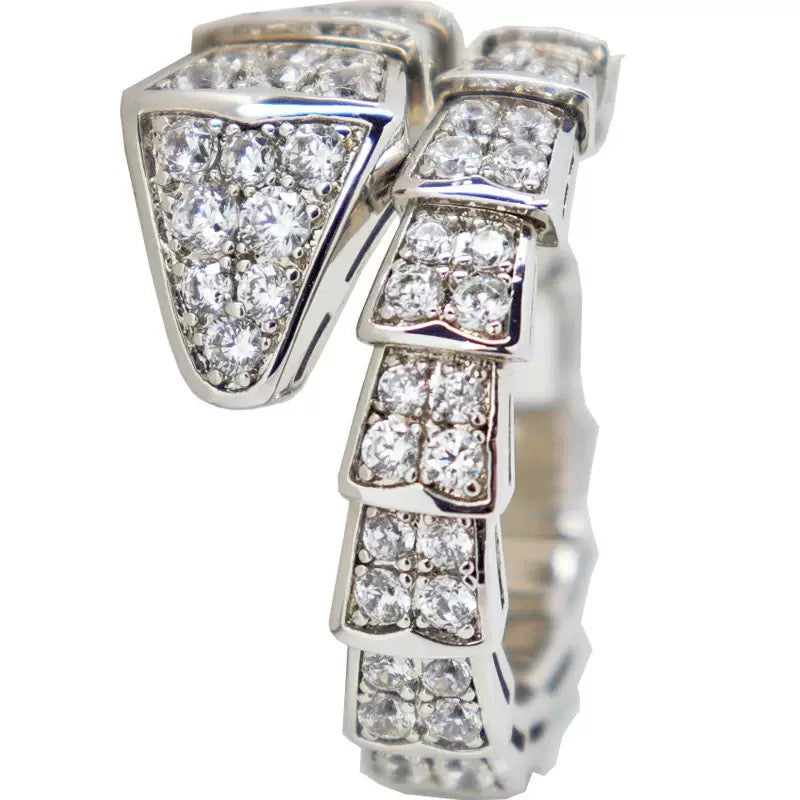 Wide-Band Snake Chain Ring | Electroplated Copper & Zircon