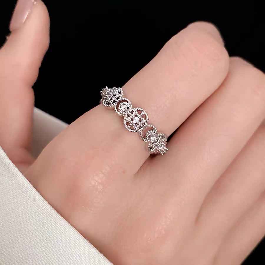 Adjustable Zirconia Open Ring | Minimalist Elegance for Any Occasion