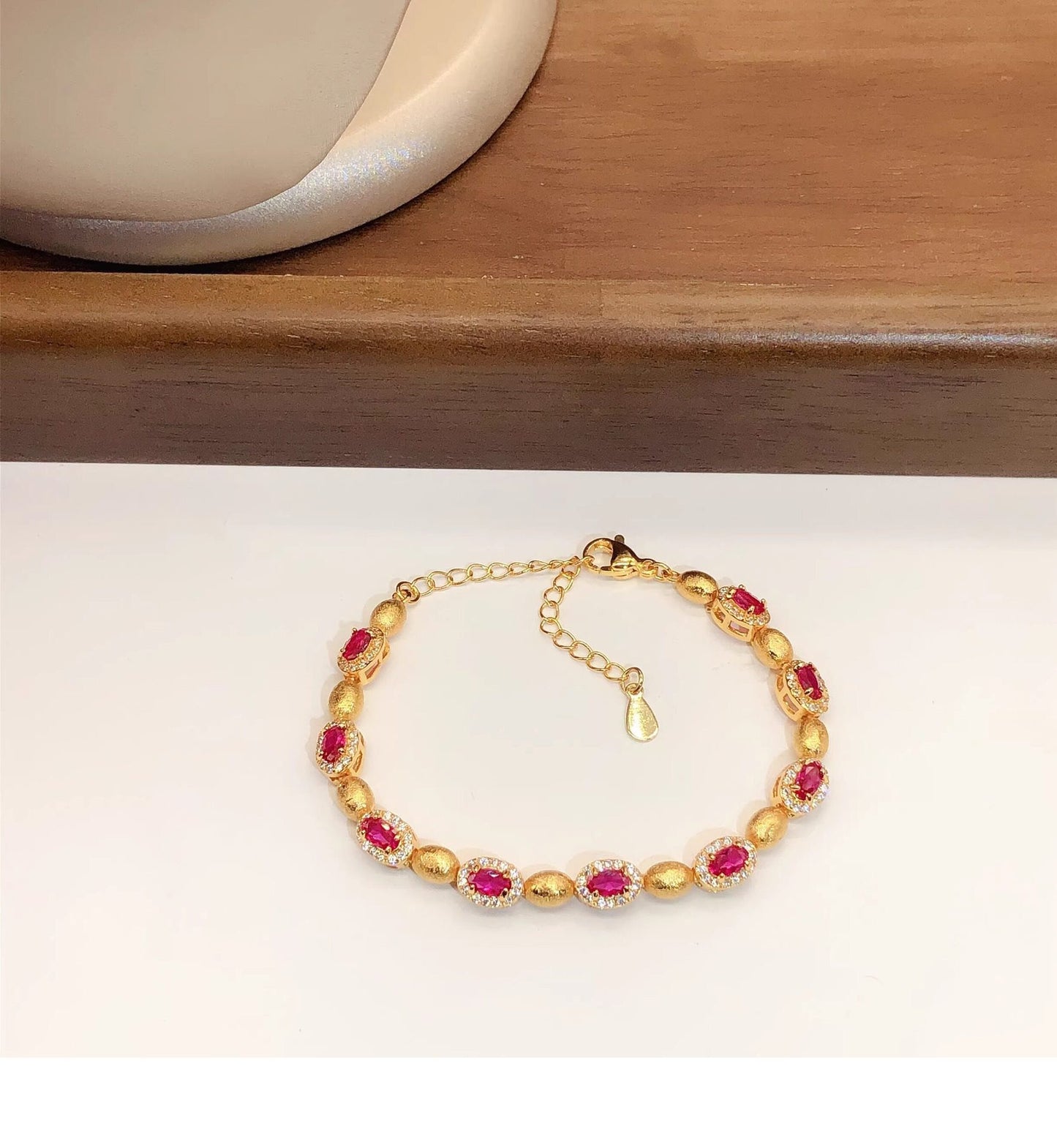 Old Money Geometric CZ Gold Plated Stainless Steel Bangle Bracelet