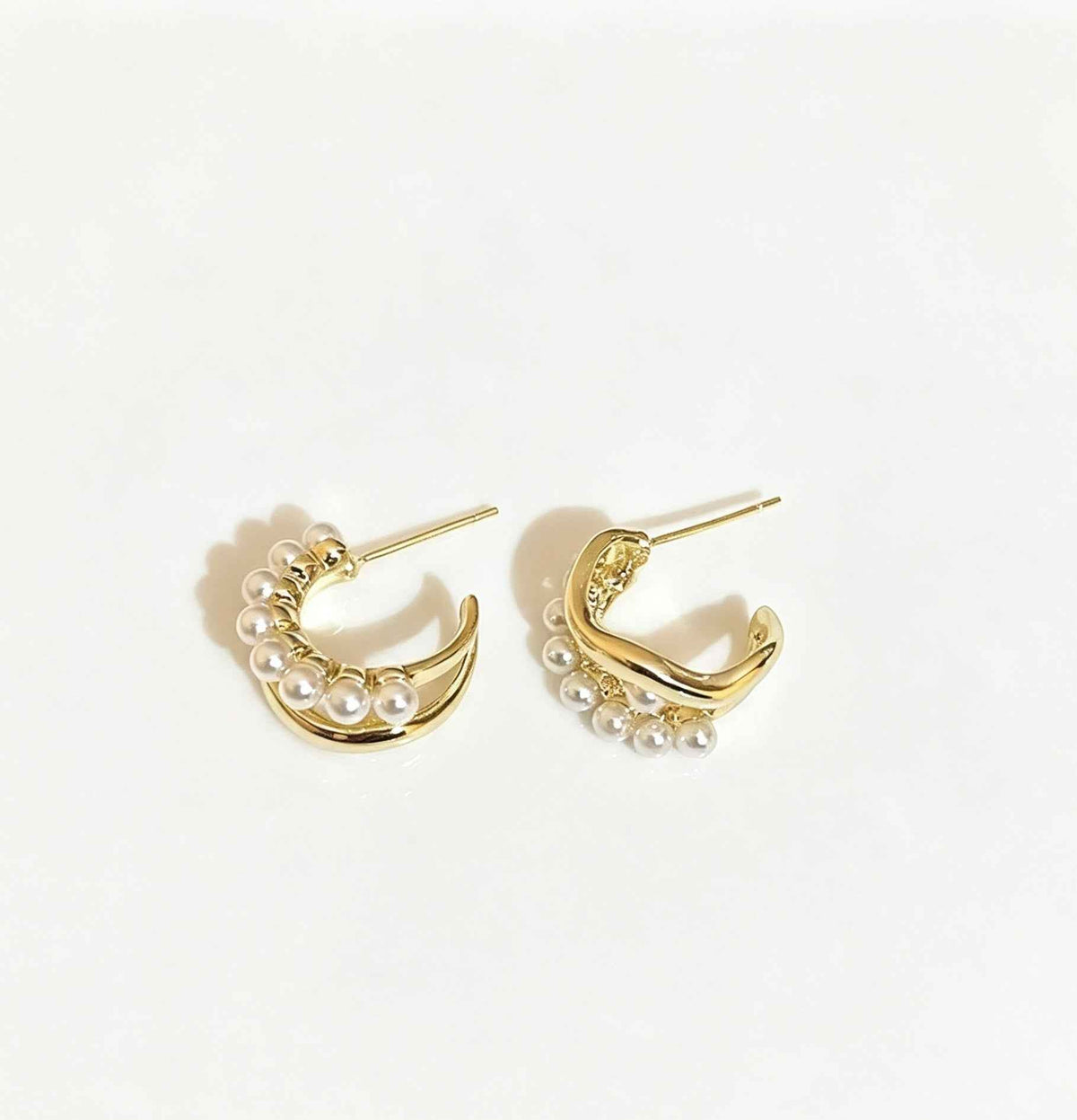 Elevate Your Style with Elegant Pearl Double-C Stud Earrings