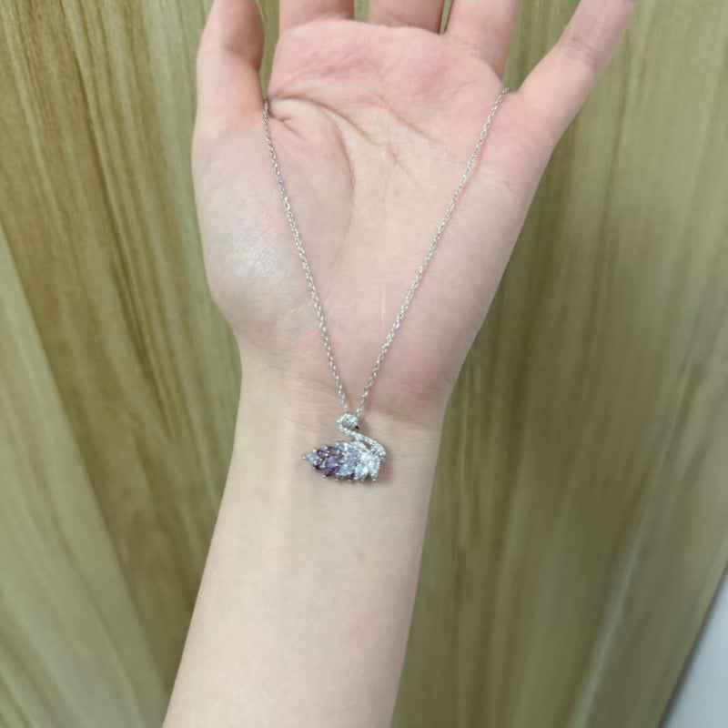 Swan Necklace | S925 Sterling Silver Collarbone Chain with Zircon